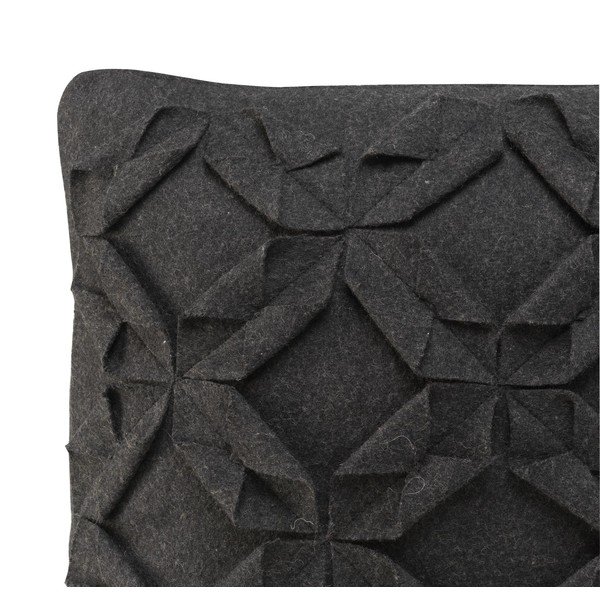 Černý vlněný povlak na polštář HF Living Felt Structured, 50 x 50 cm-image-2