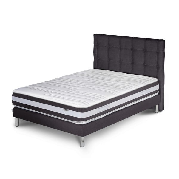 Tmavě šedá postel s matrací Stella Cadente Maison Mars Saches, 160 x 200  cm