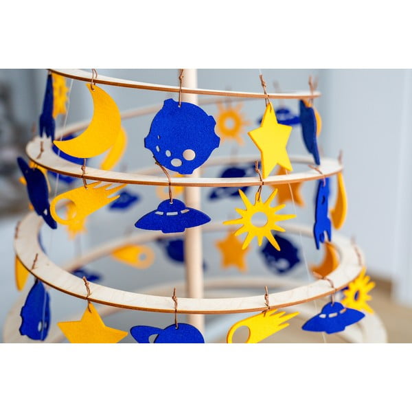 8 kollase ja sinise vildist jõulukaunistuste komplekt Medium - Spira-image-4