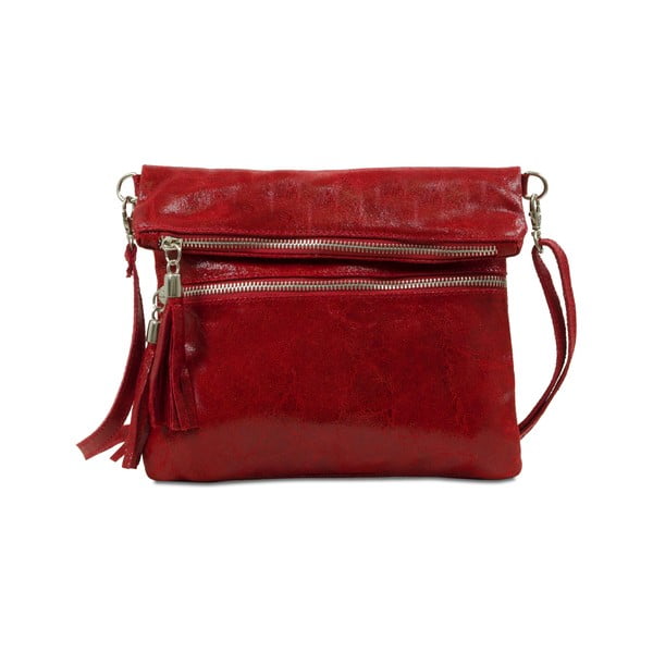 Červená kožená kabelka Infinitif Carole