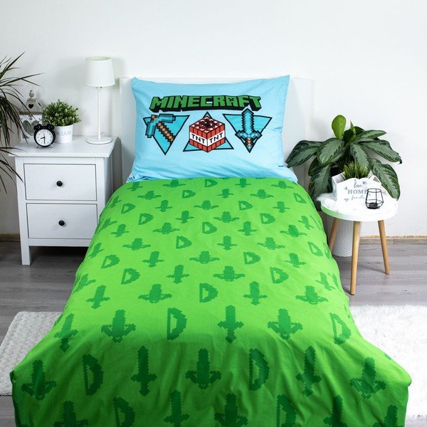 Puuvillane laste voodipesu üheinimesevoodile 140x200 cm Minecraft - Jerry Fabrics-image-2