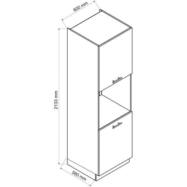 Kõrge köögikapp integreeritava ahju jaoks (laius 60 cm) Aden - STOLKAR-image-2