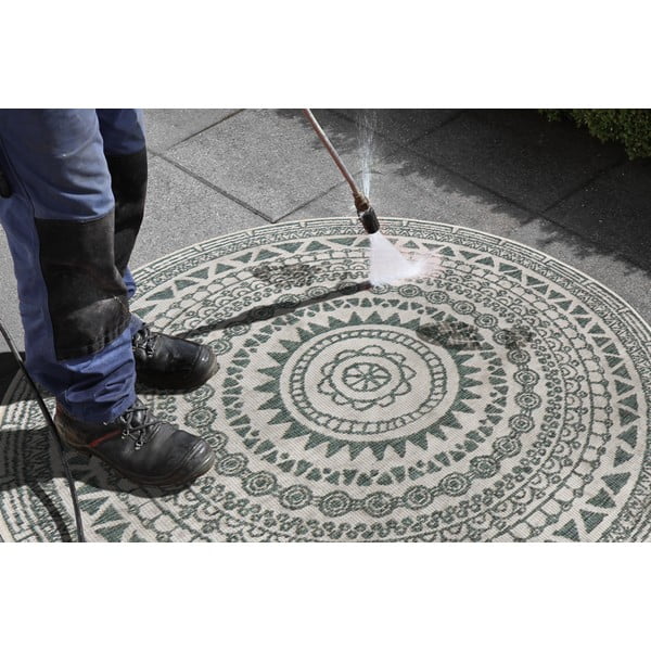 Roheline ja kreemikas õuevaip , ø 140 cm Coron - NORTHRUGS-image-4