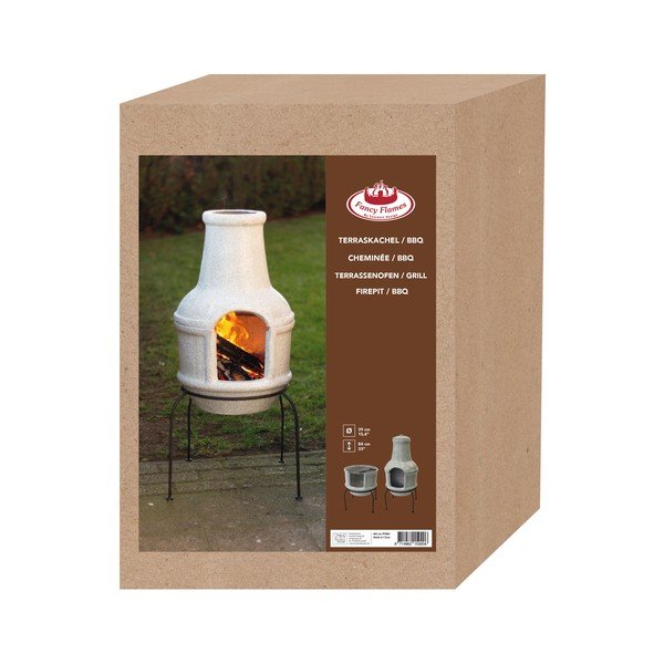 Keraamiline kamin grillialusel, väike - Esschert Design-image-2