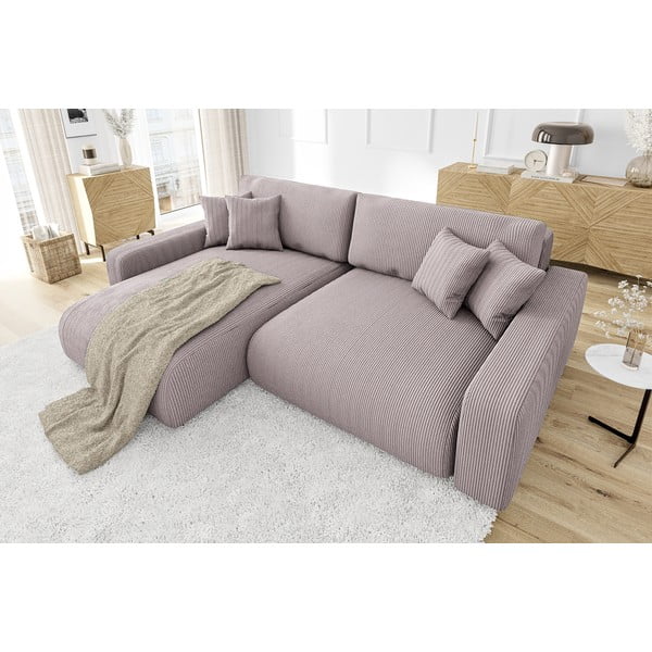 Heleroosa velvetist nurgadiivanvoodi (muutuv nurk) Sara - Ropez-image-4