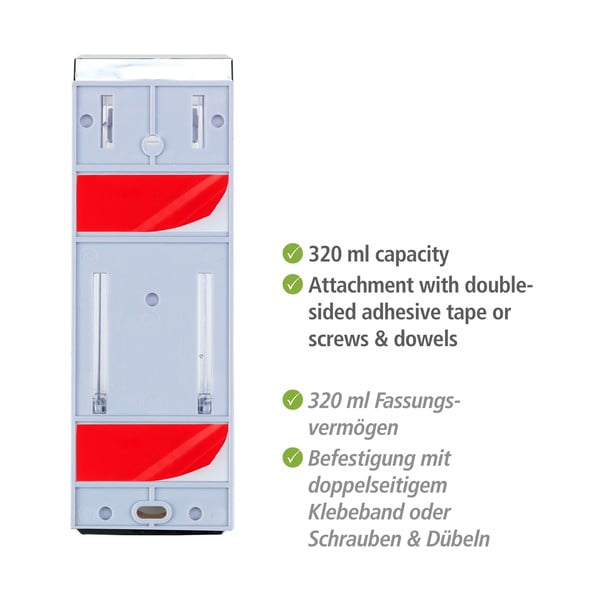 Seinale paigaldatav plastist seebidosaator hõbedases toonis 0,32 l Istres - Wenko-image-4