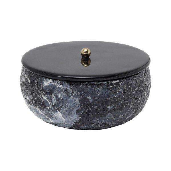 Must metallist hoiukarp kaanega/dekoratiivne ø 16,5x7,5 cm Mosaic Marble – PT LIVING