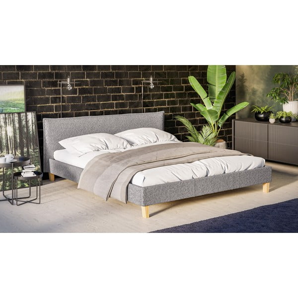 Hall polsterdatud kaheinimesevoodi koos restiga 180x200 cm Tina - Ropez-image-2