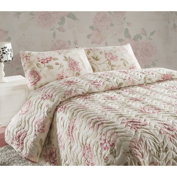 Tepitud voodiplaadi ja 2 padjapüüri komplekt Eponj Home Care Pink, 240 x 220 cm - Mijolnir