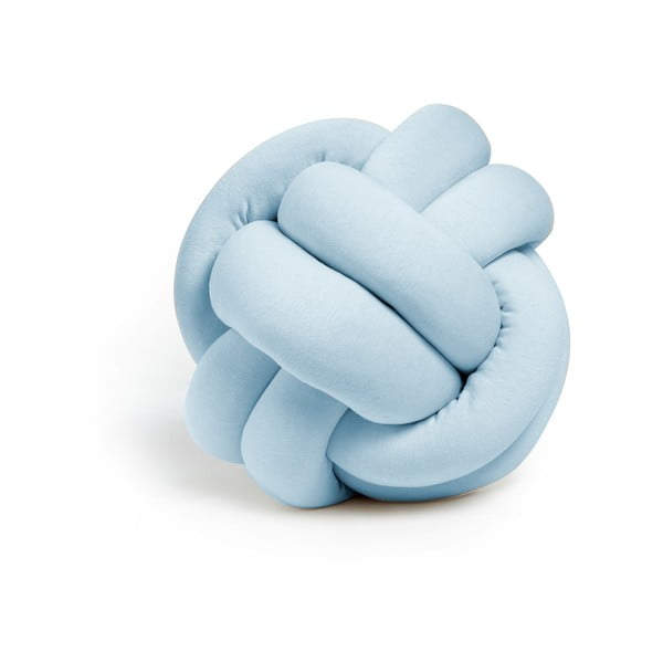 Modrý dekorativní polštář Knot, ⌀ 25 cm