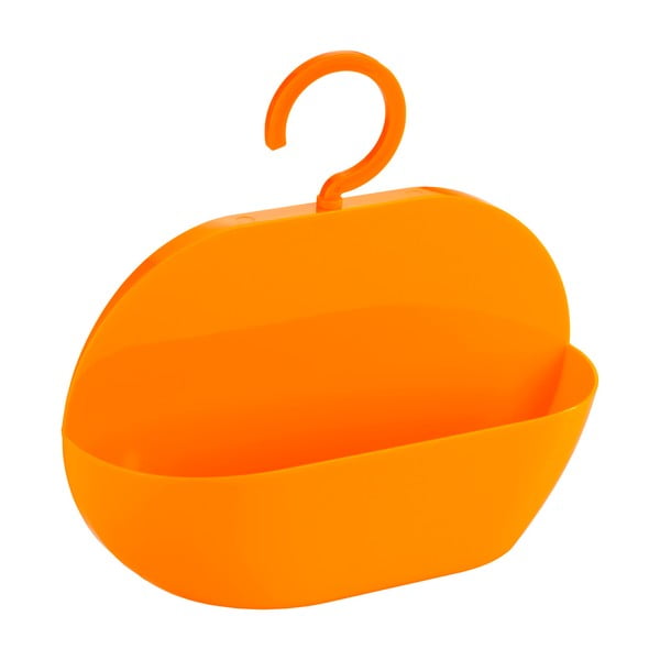 Oranžová úložná závěsná kapsa do sprchy Wenko Cocktail