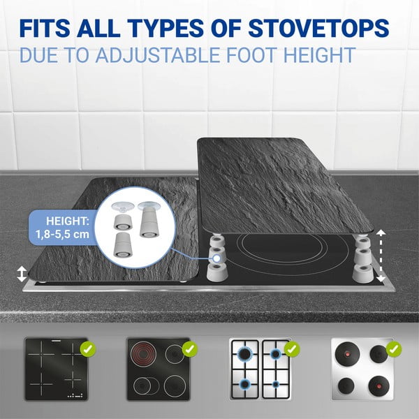 Klaasist pliidikatte komplekt 2 tk, 52 x 30 cm Slate - Wenko-image-3