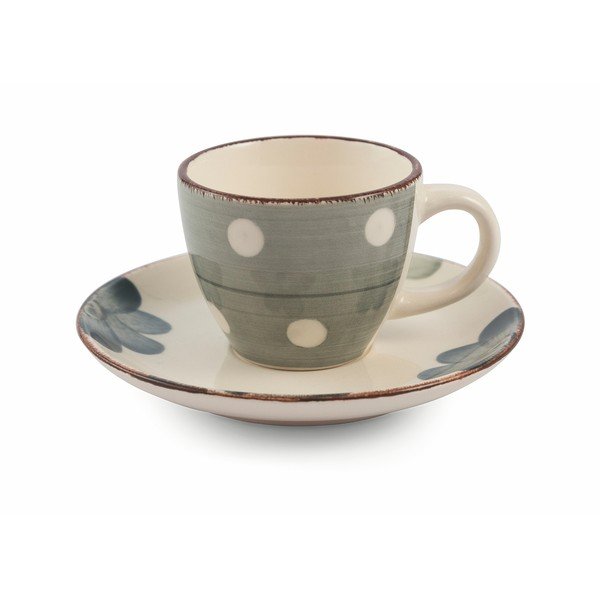 Sada 6 barevných šálků na espresso s podšálky z kameniny VDE Tivoli 1996 Tazzine-image-3