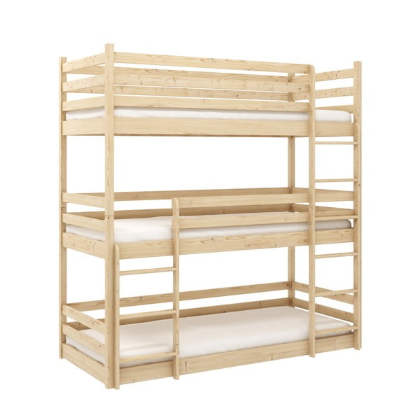 Patrová dětská postel z borovicového dřeva 90x190 cm Ted - Lano Meble