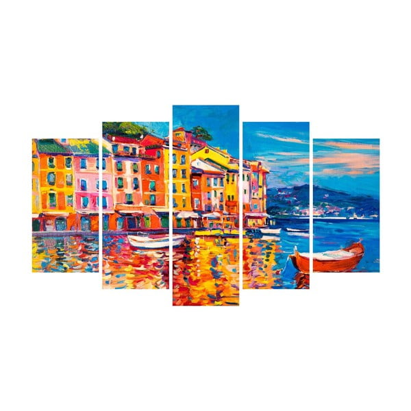 Vícedílný obraz na plátně Port Multicolor Canvas