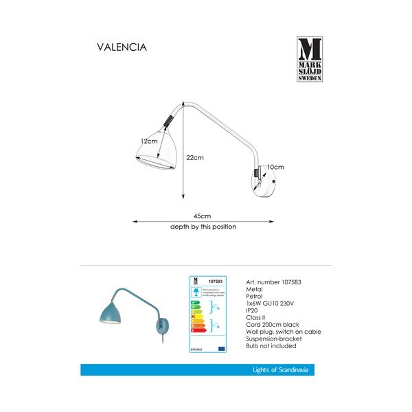 Sinine seinalamp Valencia - Markslöjd-image-2