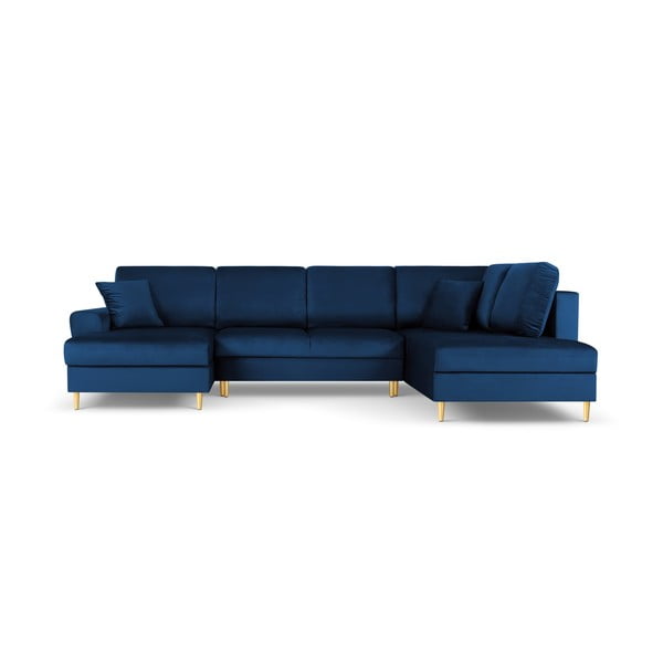 Sinine sametist panipaigaga nurgadiivanvoodi (parem nurk/"U"-kujuline) Kyoto - Cosmopolitan Design