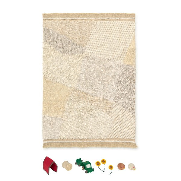 Beež puuvillane laste vaip 120x170 cm Farm Fields – Lorena Canals