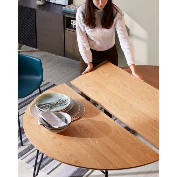 Tammepuidust pikendatav söögilaud, ø 120 cm. Novaks - Kave Home-image-1