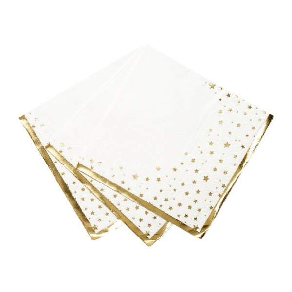 Papírový ubrousek Talking tables Gold, 33 x 33 cm