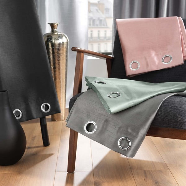 Sinine mikrosatiinist kardin 140x240 cm Shana - douceur d'intérieur-image-4