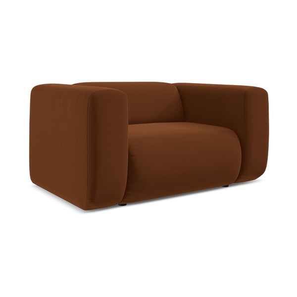 Oranž/pruun sametist tugitool Ekahi - Makamii