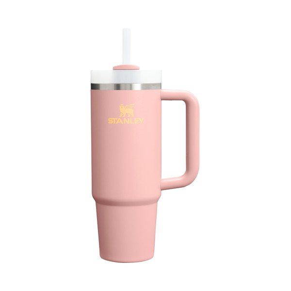 Virsikuvärvi roostevabast terasest termospudel koos kõrrega 890 ml Quencher H2.O FlowState™ Tumbler Peach Rose - Stanley