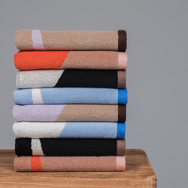 Must ja valge rätik komplektis 2 tk orgaanilisest puuvillast 50x90 cm Nova Arte - Mette Ditmer Denmark-image-2