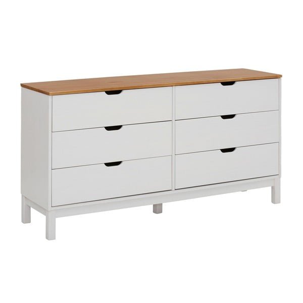 Valge männipuidust madal kapp 150x75 cm Post - Støraa-image-2