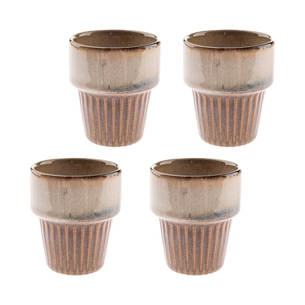 Beežid espressotassid komplektis (4 tk, 100 ml, kivikeraamika) Tone – Dakls