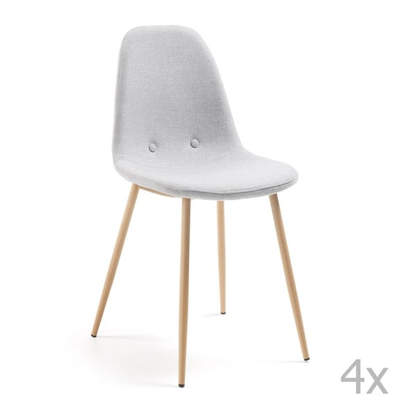 Sada 4 světle šedých jídelních židlí La Forma Lissy