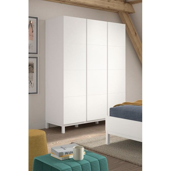 Valge laste riidekapp 149x196x58 cm Eva - Vipack-image-1