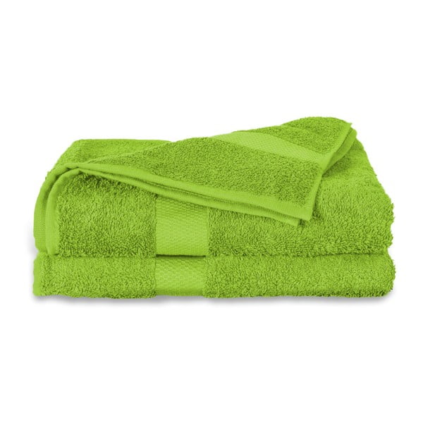 Zelený ručník Twents Damast Kleur, 50 x 100 cm