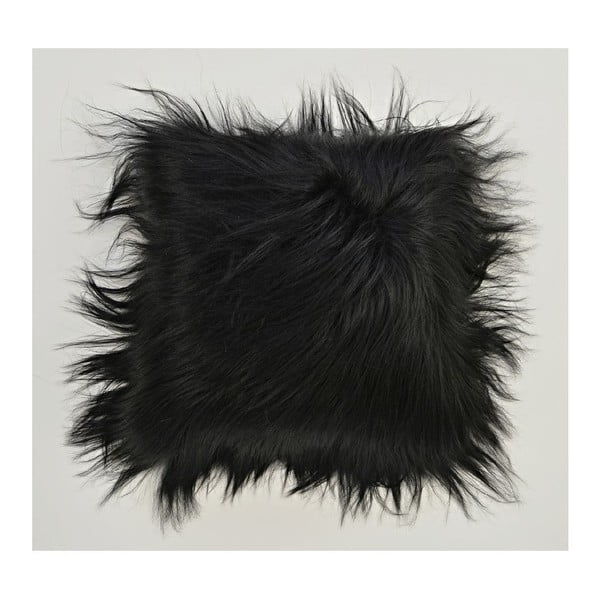 Kožešinový polštář s dlouhým chlupem Blacky, 35x35 cm-image-1