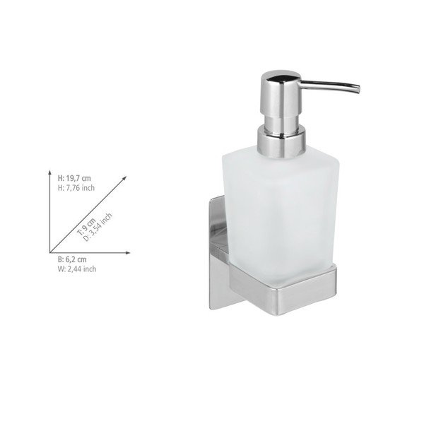 Isekinnituv klaasist seebidosaator, läikiv hõbedane 200 ml Genova - Wenko-image-3