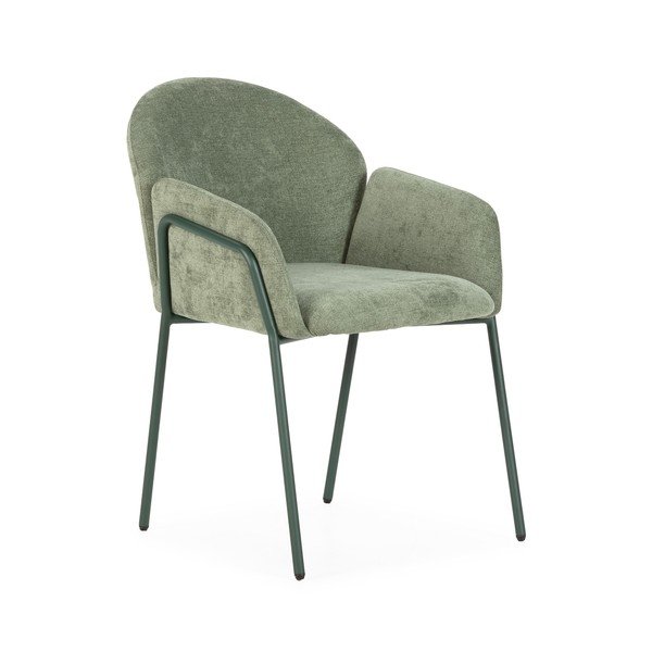 Rohelised polsterdatud söögitoolid 2 tk komplektis Aslin - MOME