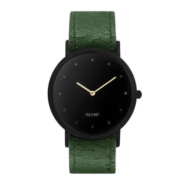 Černé unisex hodinky se zeleným řemínkem South Lane Stockholm Avant Pure 
