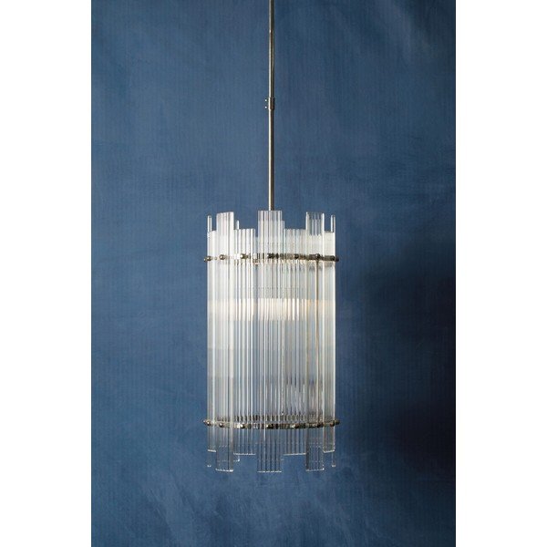 Hõbedane metallist ripplamp klaasist varjuga, läbimõõduga 27 cm Ritz - Premier Housewares-image-1