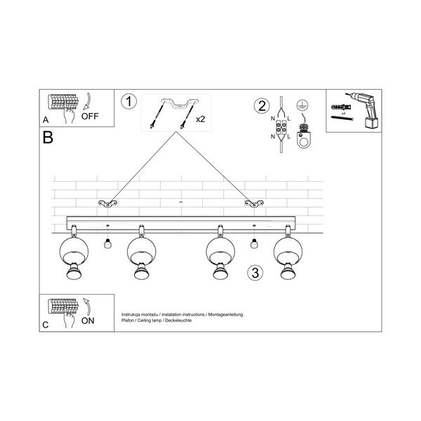 Valge laevalgusti, pikkus 80 cm Ollo - Sollux-image-4