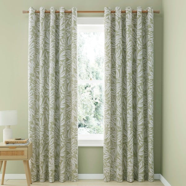 Rohelised kardinad, 2 tk 168x229 cm komplektis Sorrel Leaves - Catherine Lansfield-image-2