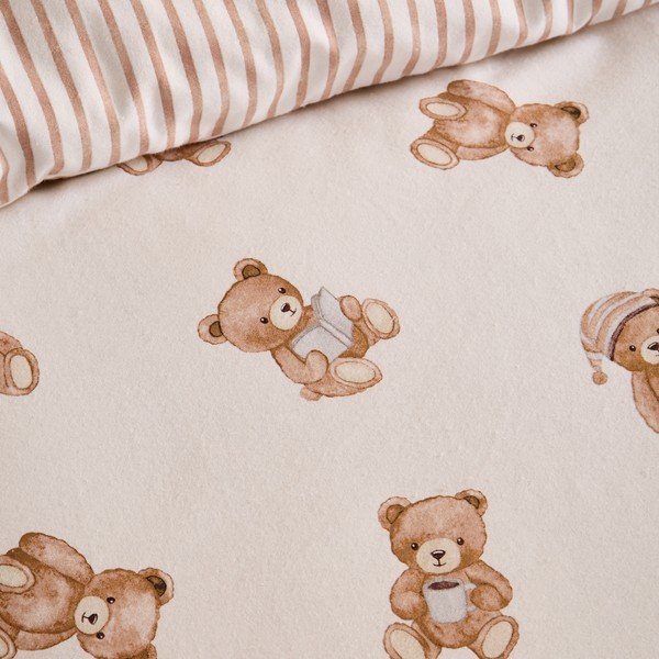 Kreemikas flanelllina lastele üheinimesevoodile 90x190 cm Brushed Teddy Bear - Catherine Lansfield-image-2