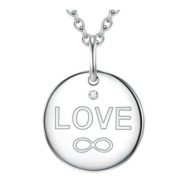 Stříbrný náhrdelník s pravým diamantem Tess Diamonds Isabelle Love, délka 45 cm