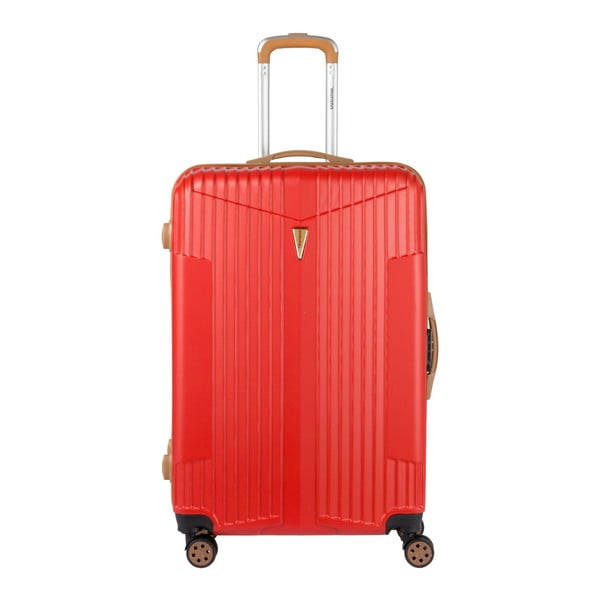 Červený kufr na kolečkách Murano Solange