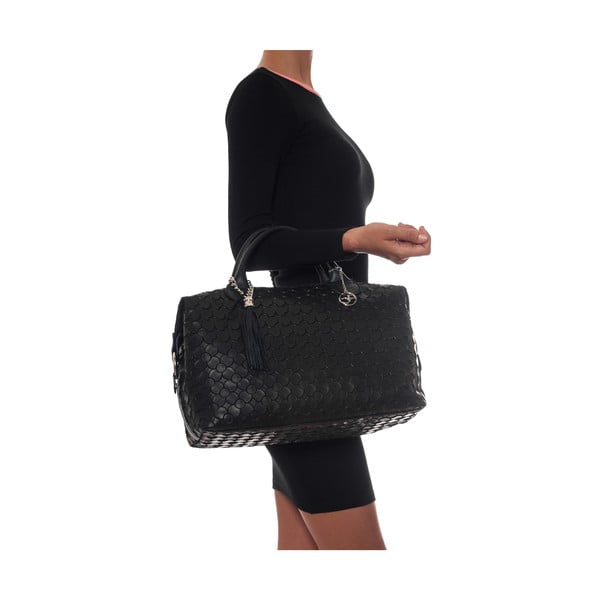 Kožená kabelka Carola, černá-image-4