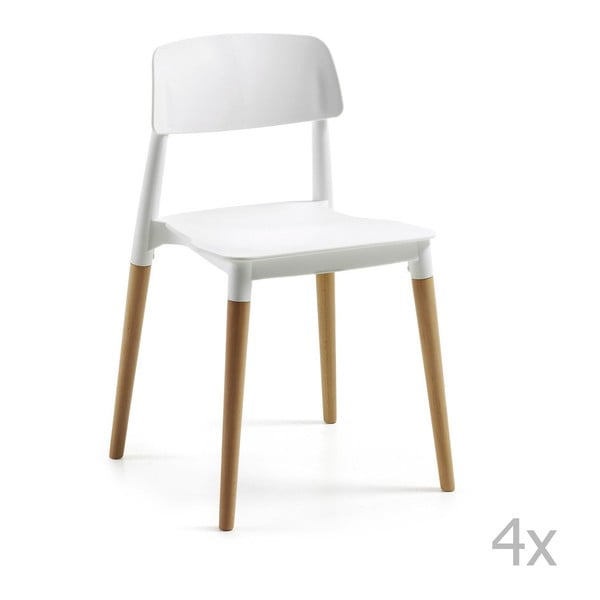 Sada 4 bílých jídelních židlí La Forma Lejeir