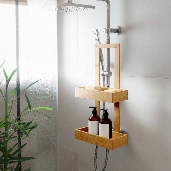 Looduslikus värvitoonis rippuv bambusest vannitoariiul Hanoi - douceur d'intérieur-image-1