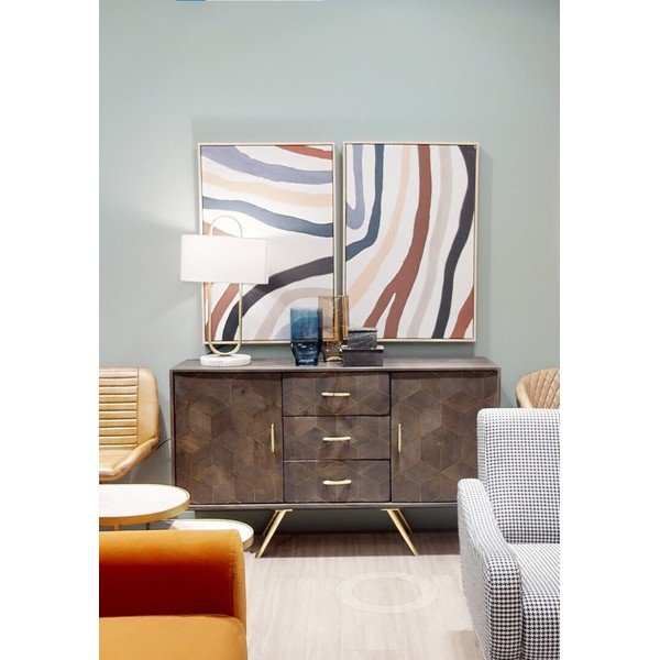 2 maali komplektis raamiga/lõuendil 63x93 cm Astratto - Premier Housewares-image-2