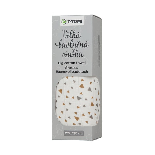 Puuvillane rätik Tetra Beež Kolmnurgad, 120 x 120 cm Tetra Beige triangles - T-TOMI-image-1