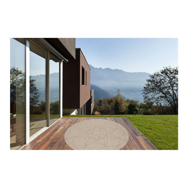 Beež õuevaip , ø 194 cm Tondo - Floorita-image-4