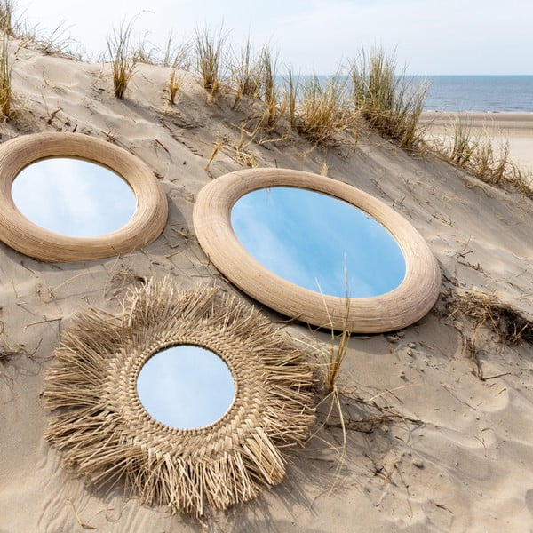 Rotangist raamiga seinapeegel ø 109,5 cm Piedre - Light & Living-image-2